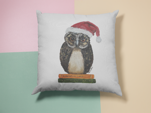 Wise Christmas Owl Cushion Cover